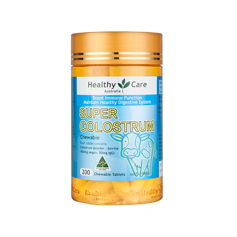 Healthy Care HC牛初乳咀嚼片 家庭通用高钙高蛋白 浓郁奶香增强体质 200片
