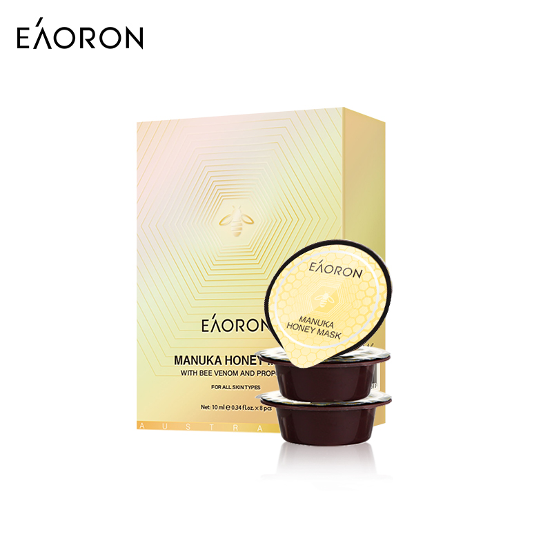 Eaoron蜂毒面膜收缩毛孔补水保湿紧致涂抹式深层蜂蜜清洁面膜 10ml*8杯/盒