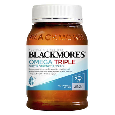 Blackmores无腥三倍3倍鱼油浓缩深海鱼油150粒